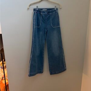 Like New Tractr Girls Wide-Leg Denim Pants Size 12, buttery soft, elastic waist!